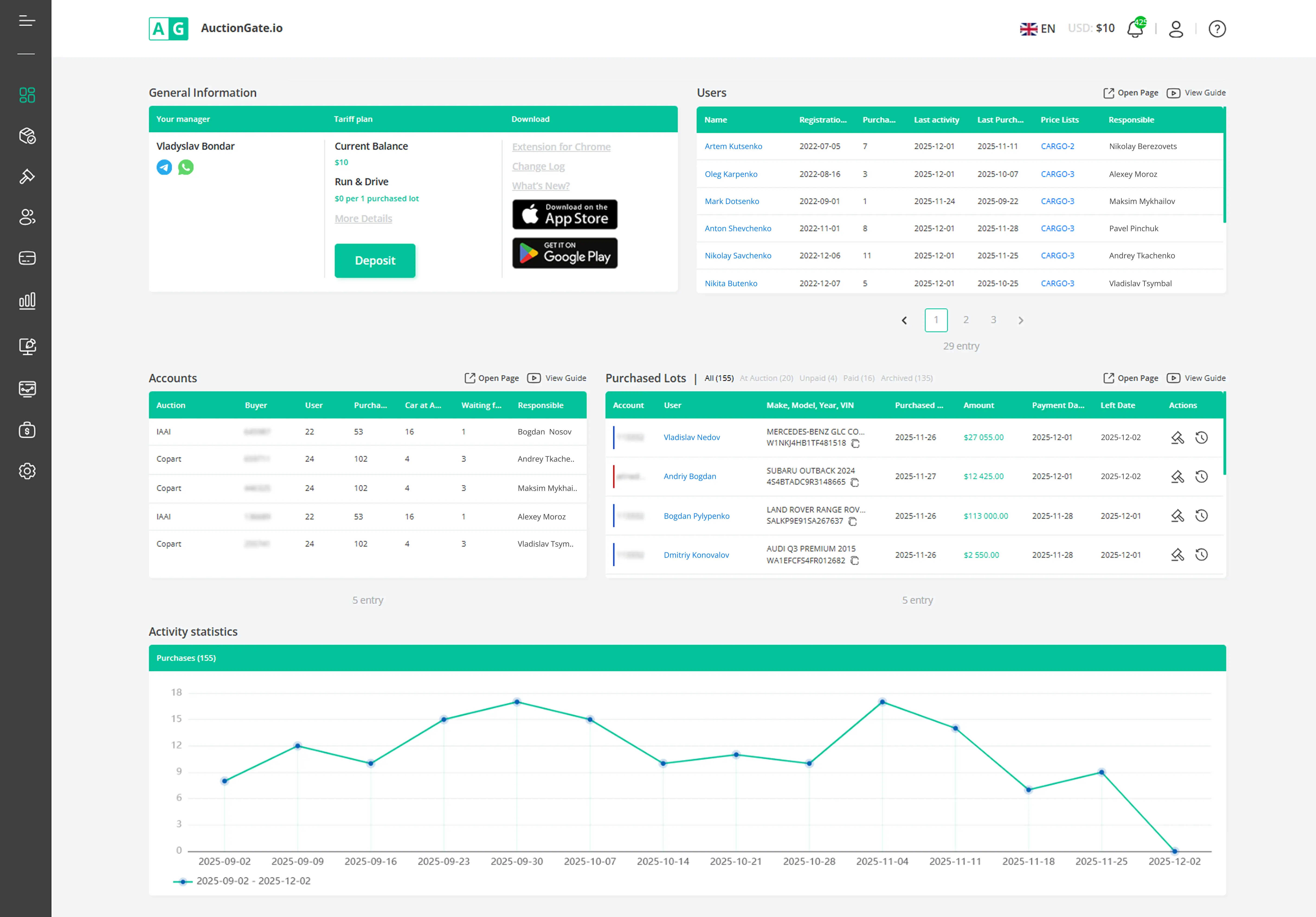 ანგარიშების მართვა